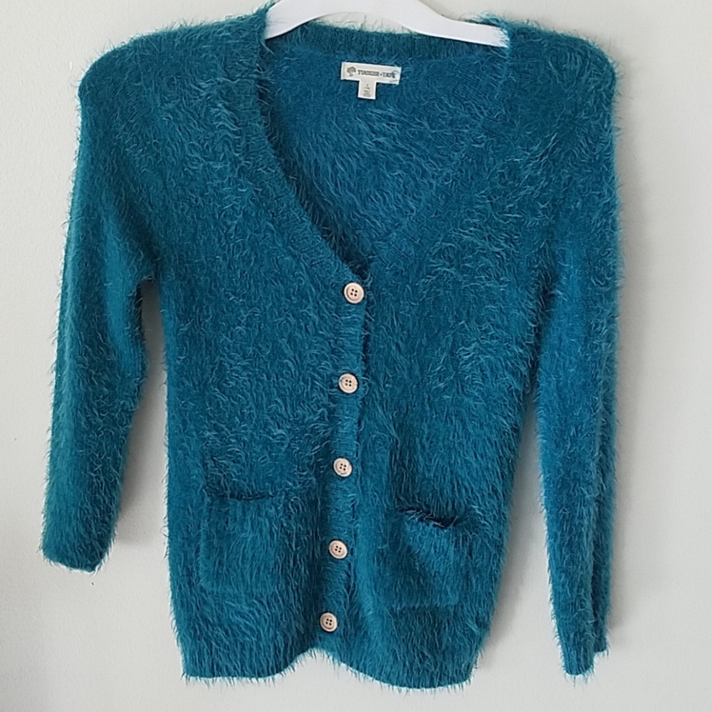Tucker + Tate Cardigan in teal small(7/8)